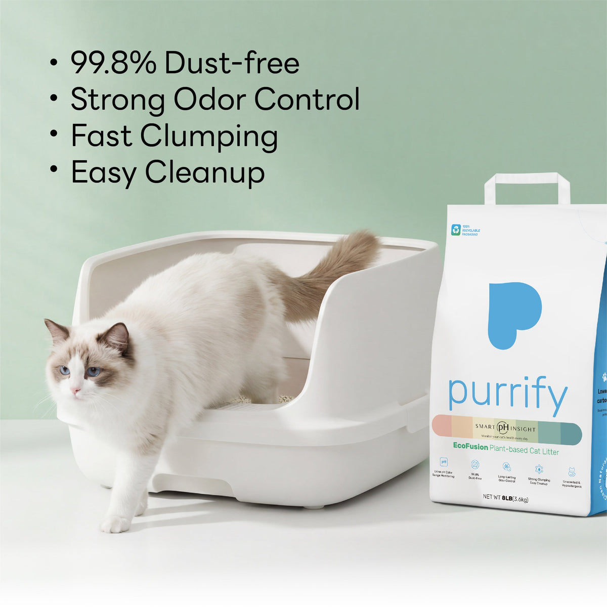 Purrify plant-based clumping health monitoring cat litter alternative in Australia